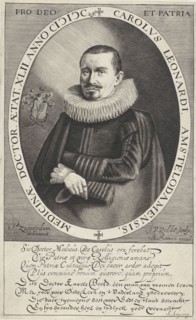 Portrait of Carolus Leonardi, Jan van de Velde (II), Samuel Ampzing, Adriaen Roman (I), 1629