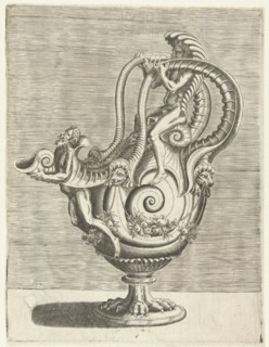 Jug in the form of a snail shell, Balthazar van den Bos, Cornelis Floris (II), Hieronymus Cock,