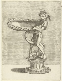 Scale formed by the lower jaw of a man with a satyr head, Balthazar van den Bos, Cornelis Floris