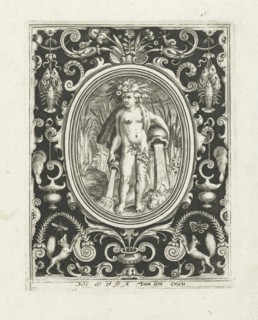 Element water as a young man with vases from which water flows, Nicolaes de Bruyn, Assuerus van