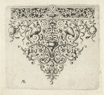 Ornament featuring flowers and two birds, Laurent Jansz Micker, Anonymous, c. 1675 - c. 1700