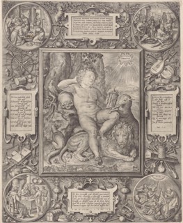 Allegorie on the complexity of the human, Johannes Wierix, Willem van Haecht (I), Godefried van