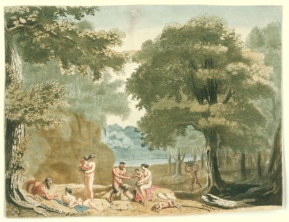 Nymphs and satyrs in a landscape, Martinus Berkenboom, c. 1650 - c. 1715