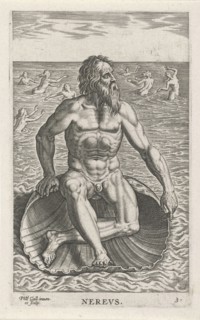 Sea God Nereus, Philips Galle, 1586