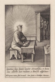 Ignatius Loyola surrounded by divine light, Hieronymus Wierix, 1611 - 1615