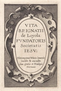 Cartouche with title, Hieronymus Wierix, 1611 - 1615
