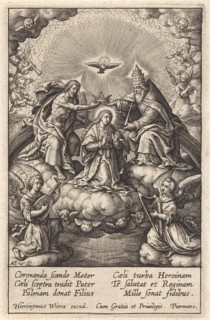 Coronation of Mary, Antonie Wierix (III), Hieronymus Wierix, Piermans, 1606 - before 1619