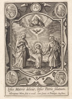 Earthly and heavenly Trinity, Hieronymus Wierix, 1563 - before 1619