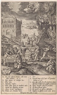 Broad and narrow road, Hieronymus Wierix, 1563 - before 1619