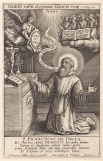 Angel Appears to St. Francis of Paola, Hieronymus Wierix, 1563 - before 1619