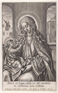 Mary with the Christ Child on her lap, print maker: Hieronymus Wierix, Piermans, 1563 - before 1619