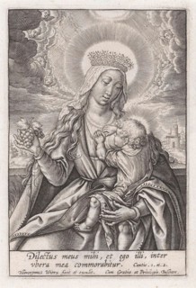 Mary suckling the Christ Child, Hieronymus Wierix, 1563 - before 1619