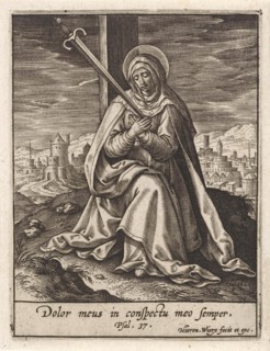Mary as Mater Dolorosa, Hieronymus Wierix, 1563 - before 1619