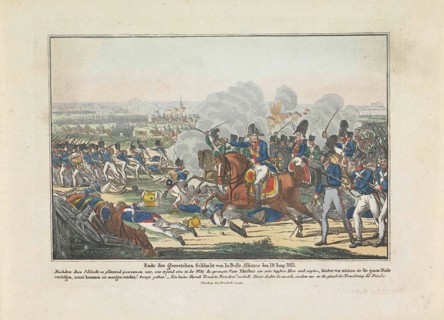 Von BlÃ¼cher leads the Prussian troops at the Battle of Waterloo, 1815, Anonymous, Friedrich Campe,