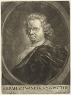 Self-portrait of the painter Abraham van der Eyk, Jan de Groot, 1698 - 1776