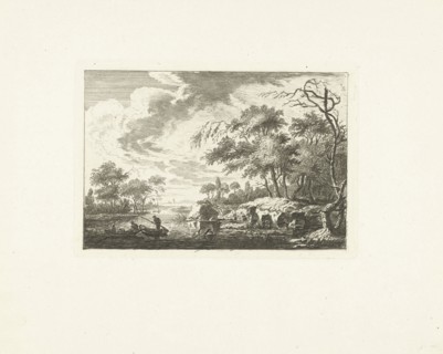 Two fishing boats on a river, Attributed to Joannes Bemme, 1800-1841