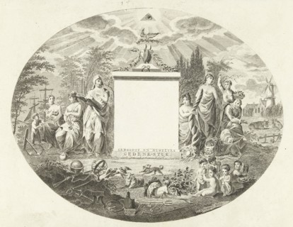 Birth and marriage memorial piece, Joannes Bemme, J.F. de Ridder & Comp., 1800 - 1841