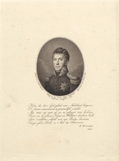Portrait of Frederick William I (king of the Netherlands), Willem van Senus, Marten Westerman, J.
