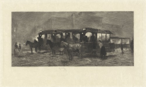 Square at night, Willem Steelink (II), 1889