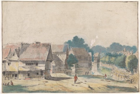 Village with houses with timber, Hendrik Spilman, Josua de Grave, 1742 - 1784
