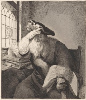 Old man at the window, Diederik Jan Singendonck, Rembrandt Harmensz. van Rijn, in or after 1815