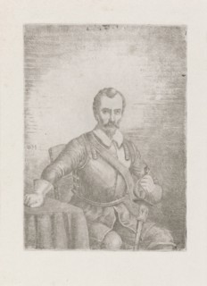 Seated man in armor with sword, Christiaan Wilhelmus Moorrees, 1811 - 1867