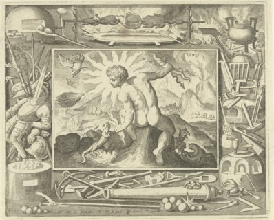 Element fire as a young man with lightning, Nicolaes de Bruyn, 1581-1656