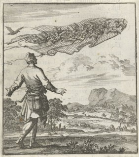Bird catchers, bird netting, pigeons, Jan Luyken, Aart Wolsgrein, 1693