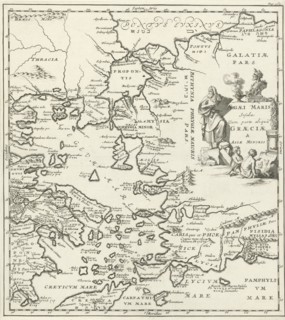 Aegean Card with parts of Greece and Asia Minor, Jan Luyken, Cornelis Boutesteyn, Jordaan