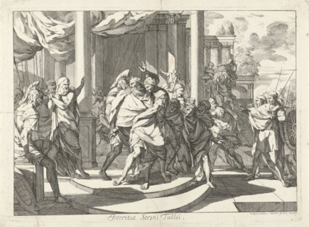 Servian Tullius, King of Rome, killed, Caspar Luyken, 1698 - 1708