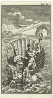 Neptune and Amphitrite on a shell pulled by seahorses, Jan Luyken, Barent Beeck, 1691