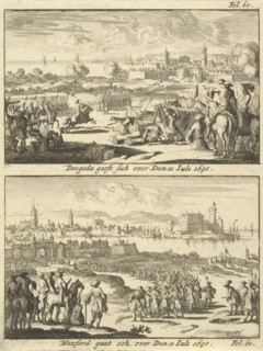 Drogheda and Wexford surrender, 1690, print maker: Jan Luyken, 1690