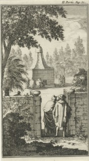 Tomb of St. George, the gatekeeper to Damascus, Jan Luyken, Charles Angot, 1689