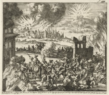 Murder, arson and destruction by the French in the Palatinate, Jan Luyken, Baltes Boekholt, 1689