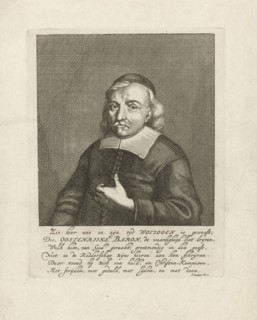 Portrait of Ludovicus Wolzogen, professor and theologian, Jan Luyken, Joachim Oudaan, 1688