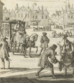 The city life that the writer Willem Sluiter had left: big square with carriage and different