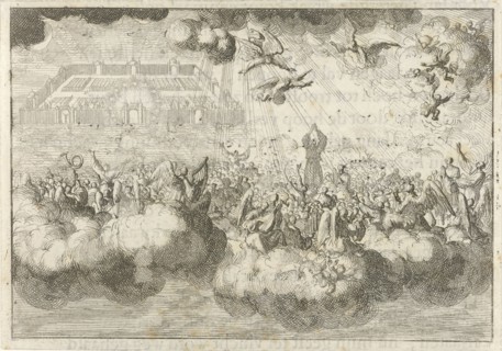 The heavenly Jerusalem with angels singing praise, Jan Luyken, David Ruarus, 1687