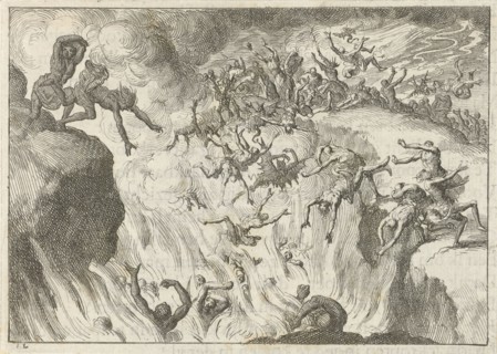 Damned are thrown into the Eternal Fire, Jan Luyken, David Ruarus, 1687
