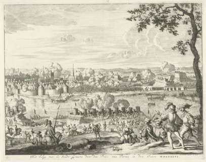 Siege and storming of Grave of the Duke of Parma, 1586, Jan Luyken, 1679 - 1684