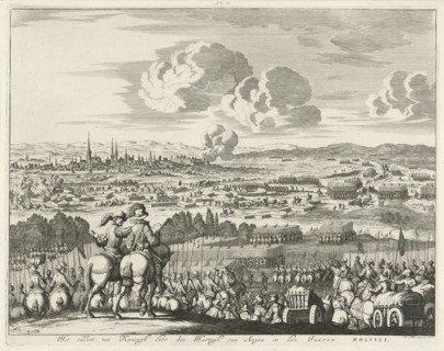 Relief of Cambrai by the Duke of Anjou, 1581. The troops of Parma leave their positions. Jan