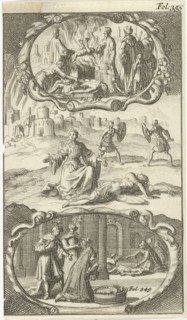 Jocasta kills herself, A living child is sacrificed, Mother of Thursines finds her son drowned, Jan