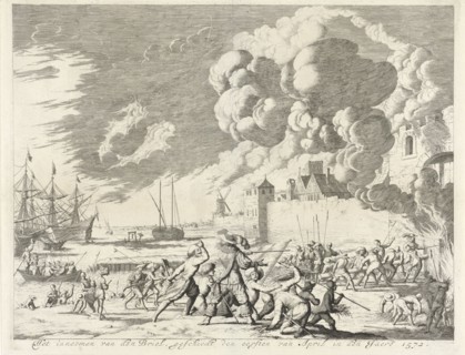 Capture of Brielle, 1572, Jan Luyken, weduwe Joannes van Someren, Abraham Wolfgang, 1679 - 1684