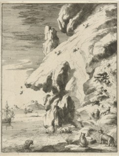 Mariners slip off an iceberg, Jan Luyken, 1684