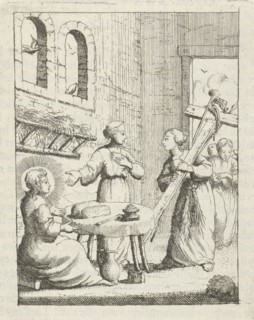 Christ and the personified soul is shown inside the cross, Jan Luyken, Pieter Arentsz II, 1678-1687