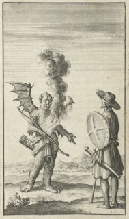 Christian with Apollyon, Jan Luyken, Johannes Boekholt 1684