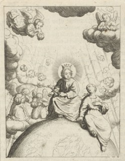Christ and the personified soul surrounded by angels, Jan Luyken, Pieter Arentsz II, 1678 - 1687