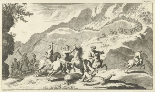 Armenians attacked by robbers, Jan Luyken, 1682