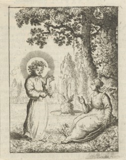 Christ and the soul personified by a fountain, Jan Luyken, Pieter Arentsz (II), 1678 - 1687