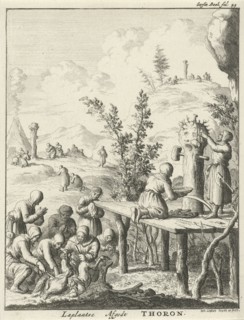 Laplanders worship God Thoron, Jan Luyken, 1682