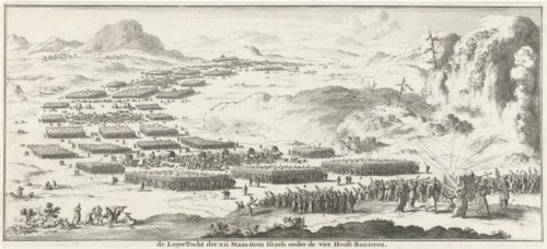 Army tour of the twelve tribes of Israel with the tabernacle, Jan Luyken, Willem Goeree, 1683